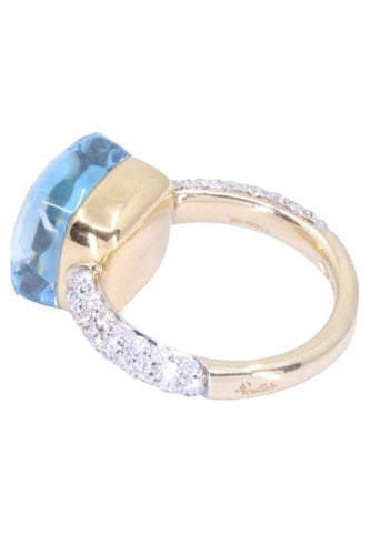 Bague 52 POMELLATO - Bague "Nudo maxi" Or jaune Topaze Diamant 58 Facettes 080591
