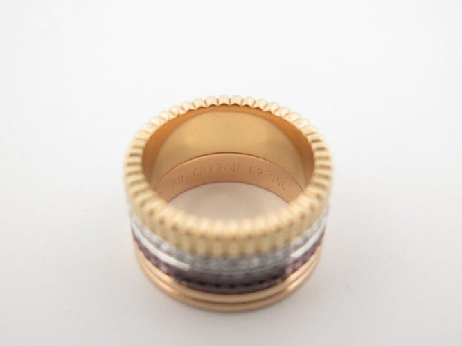 Bague 51 bague BOUCHERON quatre classique large or 18k 0.51ct 58 Facettes 254584