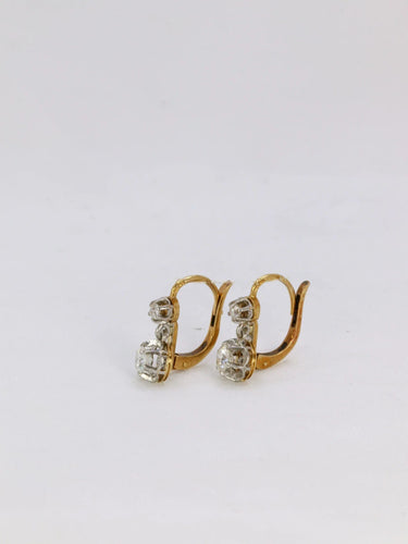 Boucles d'oreilles Boucles d'oreilles dormeuses Or jaune Diamants 58 Facettes J262