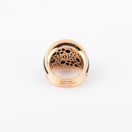 Bague Damiani - Bague "Spicchi di Luna" jonc or rose et onyx 58 Facettes