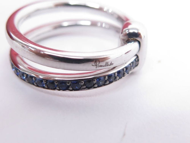 Bague 55 bague POMELLATO together double bague or blanc 18k saphir 58 Facettes 254410