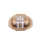 Bague Bague Tank or jaune et pierres blanches 58 Facettes