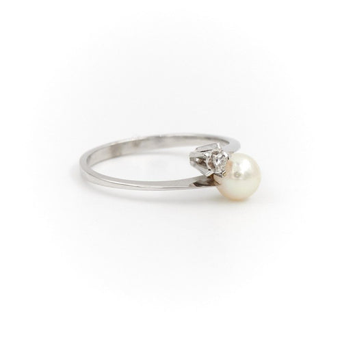 Bague 51.5 Bague Toi & Moi Or blanc Perle 58 Facettes 1653929CN