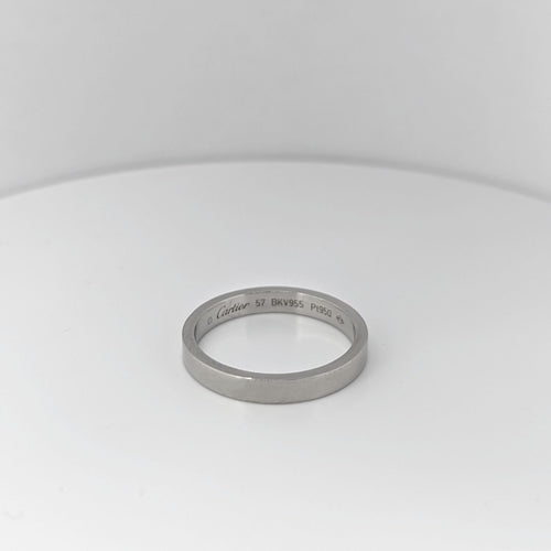 Bague Alliance C de Cartier en platine 58 Facettes 24331