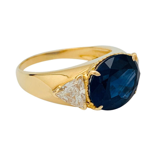Bague 57 Bague A.Reza en or jaune saphir 6,71 carats et diamants. 58 Facettes 31547
