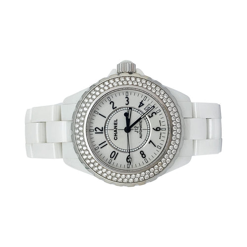 Montre Montre Chanel "J12" céramique blanche, diamants. 58 Facettes 31692