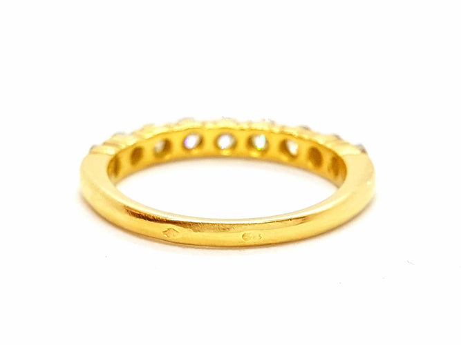 Bague 56 Bague Demie alliance Or jaune Diamant 58 Facettes 06359CD
