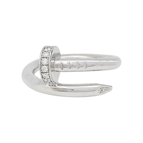 Bague 49 Bague Cartier "Juste un Clou" en or blanc et diamants. 58 Facettes 30877