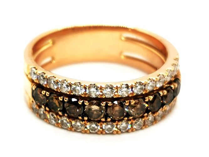 Bague 55 Bague Or rose Diamant brun 58 Facettes 1875649CN