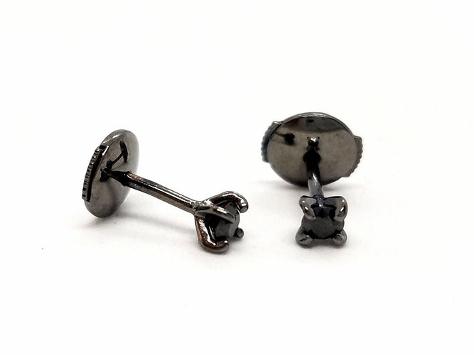 Boucles d'oreilles Boucles d'oreilles Puces Or noir Diamant 58 Facettes 578733RV