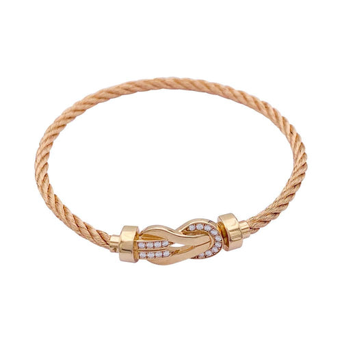Bracelet Bracelet Fred, "Chance Infinie", or rose, diamants. 58 Facettes 32788