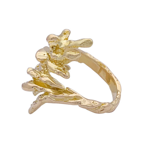 Bague 51 Bague croisée or jaune texturé. 58 Facettes 33602