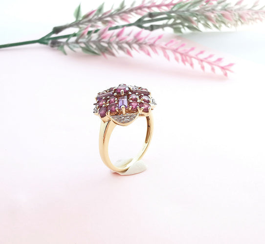 Bague Bague Améthystes Rubis Diamants 58 Facettes AA 1617