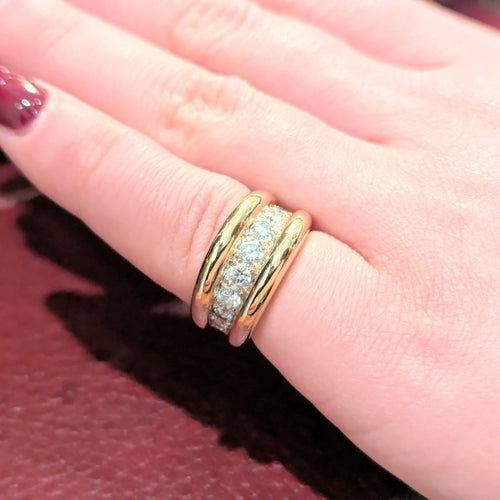 Bague Bague or jaune et diamants 58 Facettes 27799