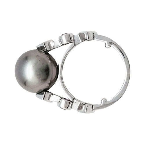 Bague 48 Bague Chaumet, "Clarisse", or blanc, perle de Tahiti. 58 Facettes 30824
