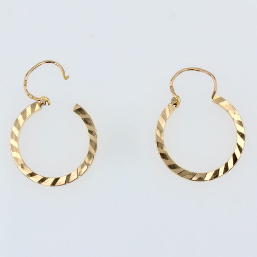 Boucles d'oreilles Boucles d'oreilles créoles anciennes en or rose 58 Facettes 15-375