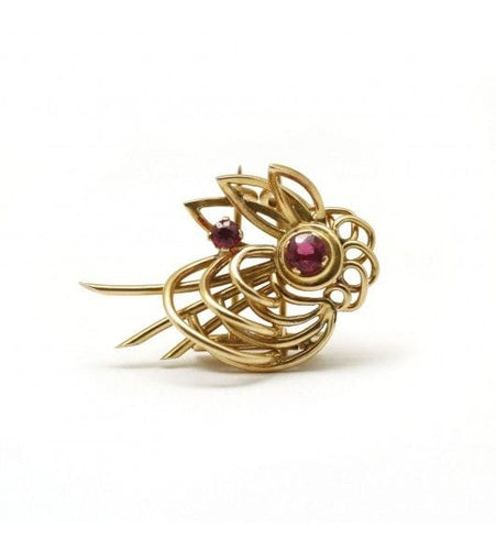 Broche Jaune / Or 750 Broche Saphirs roses 58 Facettes 180107R