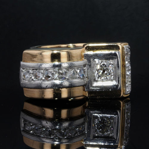Bague 51 Bague tank diamants asymétrique 58 Facettes 21-101-51
