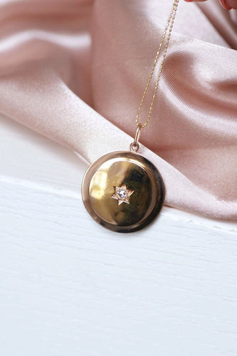 Pendentif Pendentif rond ancien or et diamant 58 Facettes