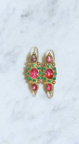 Boucles d'oreilles Boucles d’oreilles Poissardes en or et strass 58 Facettes