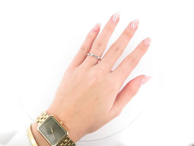 Bague 54 bague POMELLATO alliance lucciole 6 saphirs bleus t54 or blanc 58 Facettes 244393