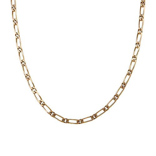 Collier Chaîne maille figaro en or rose. 58 Facettes 31723
