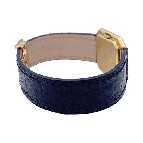 Montre Montre Cartier, "Ceinture", or jaune, cuir. 58 Facettes 33487
