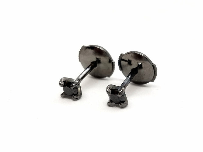 Boucles d'oreilles Boucles d'oreilles Puces Or noir Diamant 58 Facettes 578733RV