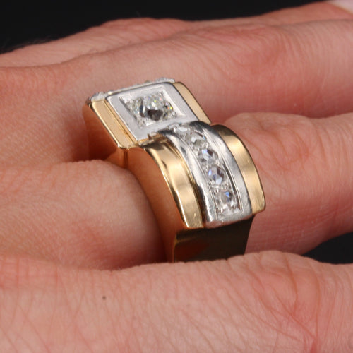 Bague 51 Bague tank diamants asymétrique 58 Facettes 21-101-51