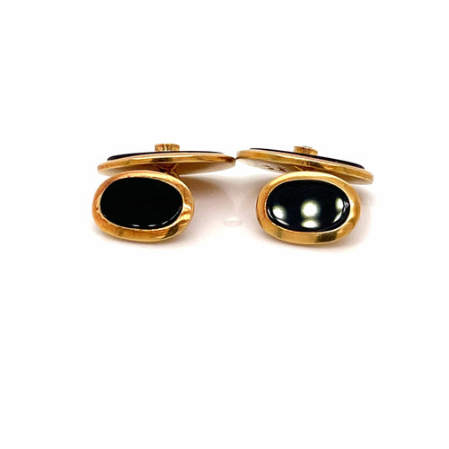Boutons de manchette Boutons de manchette Leo Pizzo Onyx Diamants 58 Facettes