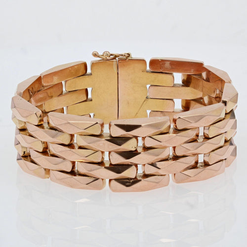 Bracelet Bracelet tank vintage en or rose 58 Facettes 20-279