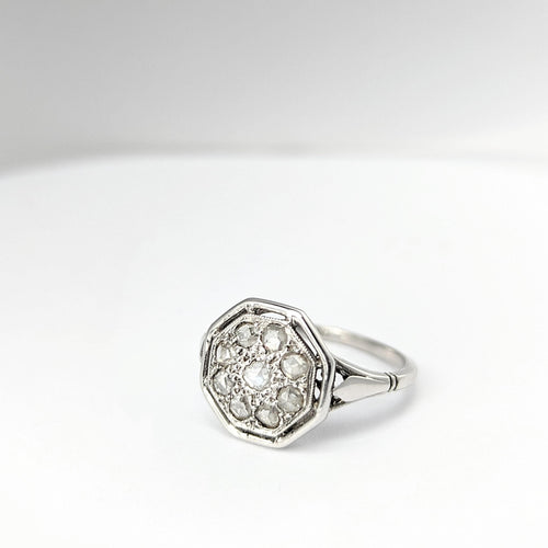 Bague Bague Art Déco or blanc et diamants 58 Facettes 20798