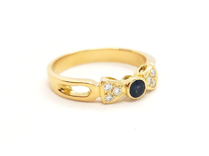Bague 53 Bague Or jaune Saphir 58 Facettes 00793CN