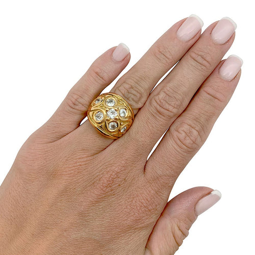 Bague 52 Bague vintage or jaune et diamants. 58 Facettes 31630
