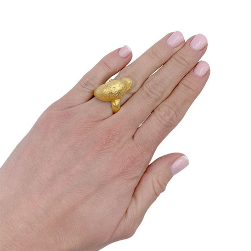 Bague 52 Bague Hermès, "Dauphin", or jaune. 58 Facettes 32586