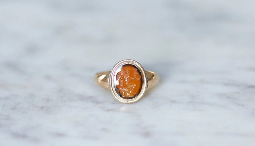 Bague Bague intaille Cupidon cornaline 58 Facettes