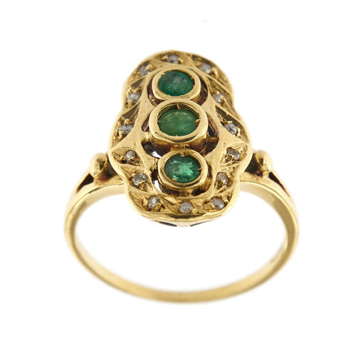 Bague 56 Bague émeraudes et diamants 58 Facettes 28609