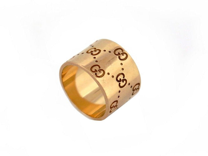 Bague 54 bague GUCCI icon or jaune 18k monogramme gg 58 Facettes 254506