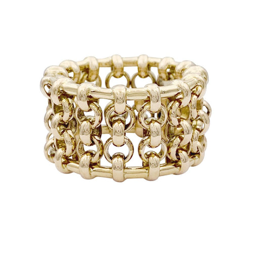 Bague 56 Bague bandeau Chanel or jaune. 58 Facettes 33097