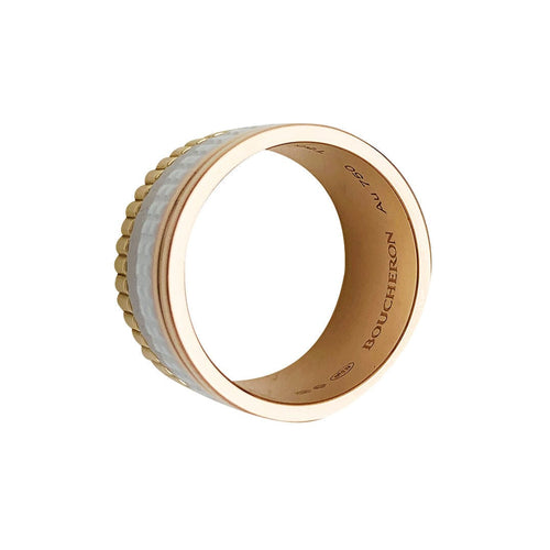 Bague 55 Bague Boucheron, "Quatre White Edition Large", trois ors, céramique blanche. 58 Facettes 30732