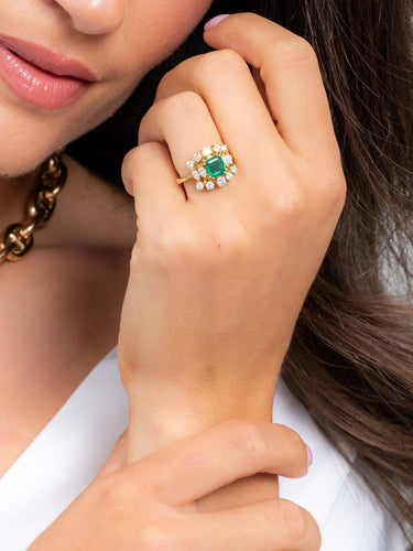 Bague 52 Bague Or jaune Emeraude 58 Facettes 2303177CN