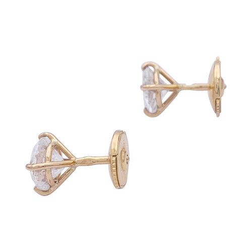 Boucles d'oreilles Puces d'oreilles en or jaune, diamants. 58 Facettes 32737