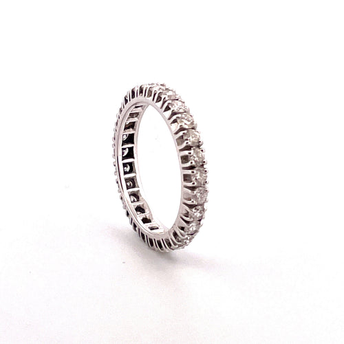Bague Alliance américaine en or blanc, diamants 58 Facettes