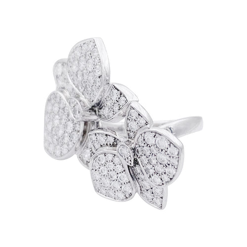 Bague 54 Bague Cartier, "Caresse d'Orchidées", or blanc, diamants. 58 Facettes 33162