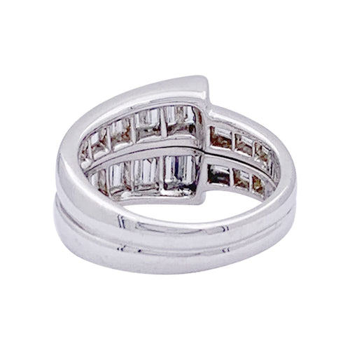 Bague 51 Bague or blanc, diamants baguette. 58 Facettes 33421