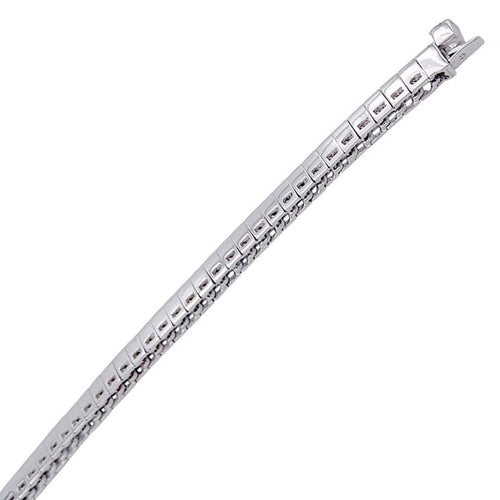 Bracelet Bracelet ligne or blanc et diamants taille princesse. 58 Facettes 32893