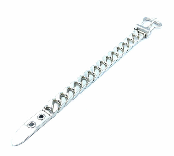 Bracelet HERMÈS. Bracelet vintage boucle sellier argent GM 58 Facettes