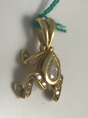 Pendentif Petite grenouille avec diamants 58 Facettes