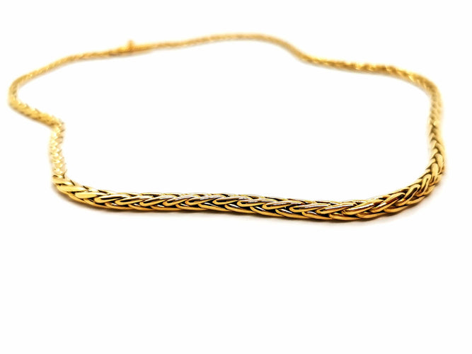 Collier Caplain Saint André Collier Maille palmier Or jaune Saphir 58 Facettes 1595121CN