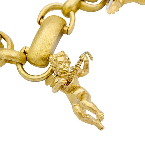 Bracelet Bracelet vintage, "Chérubins Musiciens", or jaune. 58 Facettes 33341